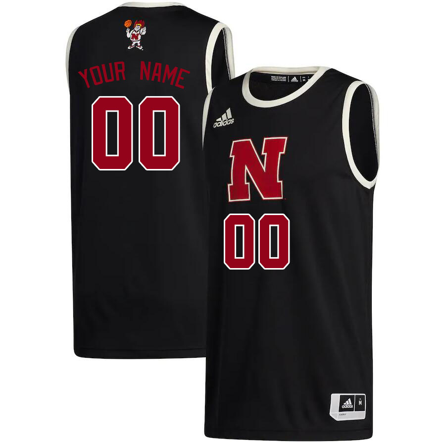 Custom Nebraska Huskers Name And Number College Basketball Jerseys Stitched-Black